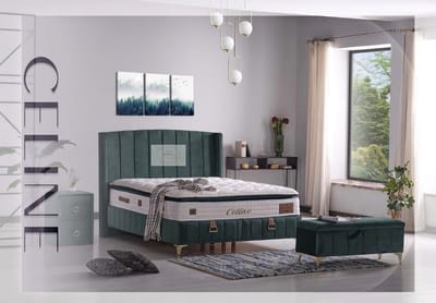 2 Persoons Opberg Boxspring Celine Doamo Green 160x200