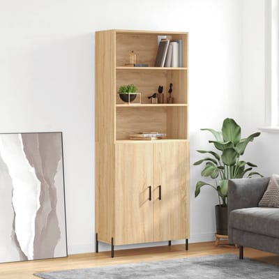 vidaXL - Hoge - kast - 69,5x34x180 - cm - bewerkt - hout - sonoma - eikenkleurig