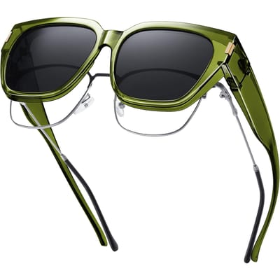 Gepolariseerde Overzet Zonnebril Voor Dames Heren Trendy Vierkant Wrap Around Shades UV Bescherming United States black