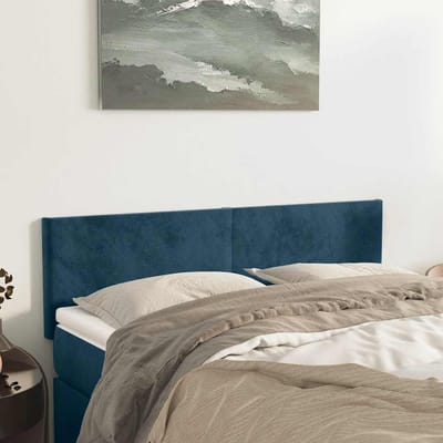 vidaXL - Hoofdborden - 144x5x78/88 - cm - fluweel - donkerblauw