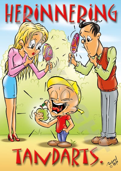 Oproepkaart - HERINNERING TANDARTS - Cartoon 'Gezin' - 50 stuks