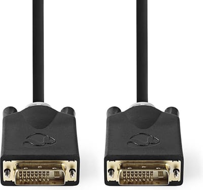 Nedis DVI-Kabel - DVI-D 24+1-Pins Male - DVI-D 24+1-Pins Male - 2560x1600 - Verguld - 3.00 m - Recht - PVC - Antraciet - Doos