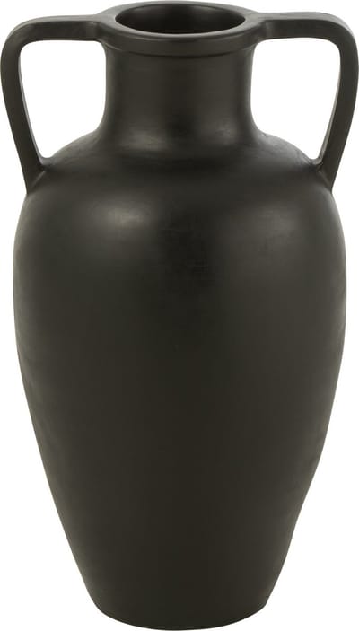 J-Line vaas 2 Armen Terracotta - keramiek - zwart - small - 48 cm hoog