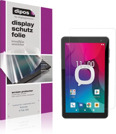 dipos – 2x Beschermfolie geschikt voor Konrow K-Tab 704 | Krasbestendige & heldere Screenprotector Ultra-Thin