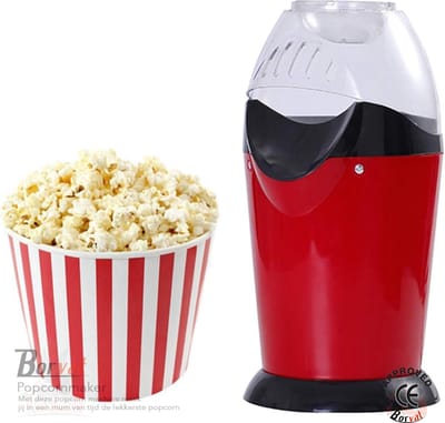Hetelucht Popcornmaker - Popcornmachine zonder olie - Gezond popcorn maken in 2 minuten - 1200W