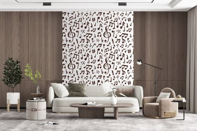 Behang - Fotobehang Muzieknoten - Patronen - Muziek - Breedte 165 cm x hoogte 220 cm
