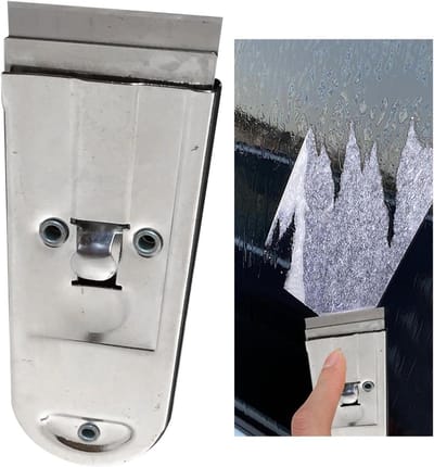 Glasschraper - Raamkrabber Kookplaat - Vuil Verwijderen - Krasvrij Reinigen - 10 x 4.1 cm - Metaal
