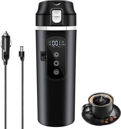 Elektrische Waterkoker - Reisbeker - Warme Dranken Maken - Variabele Temperatuur - 400 ml - Zwart
