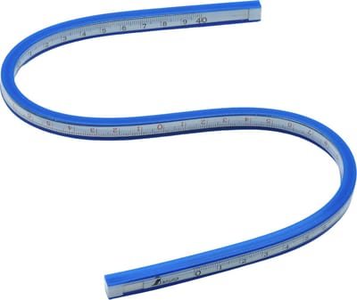 Shinwa 74845 Bochtliniaal met schaal, flexibel, 40 cm