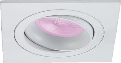 Inbouwspot Berke met Philips HUE White and Color - inbouw spot - Wit - vierkant - Voor binnen / woonkamer / keuken / slaapkamer - IP20 - GU10 - Buitendiameter: 93MM - boorgat: 80MM - min. Inbouwdiepte: 90MM