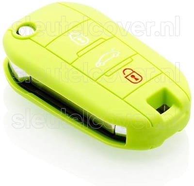Autosleutel Hoesje geschikt voor Citroën - SleutelCover - Silicone Autosleutel Cover - Sleutelhoesje Lime groen