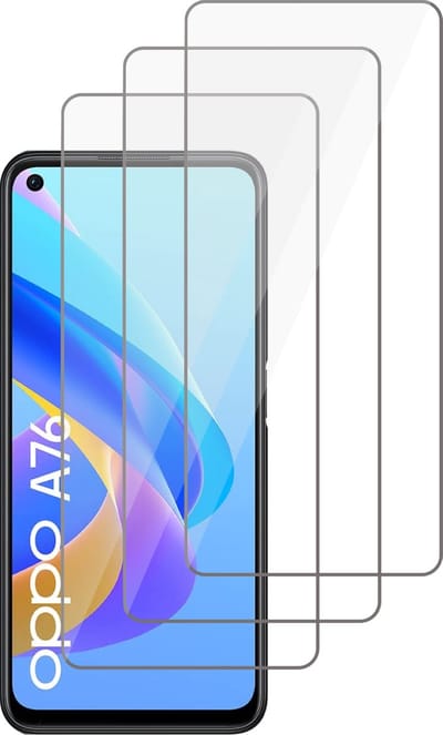 Screenprotector geschikt voor Oppo A76 - Gehard Glas Beschermglas Tempered Glass Screen Protector - 3 Stuks