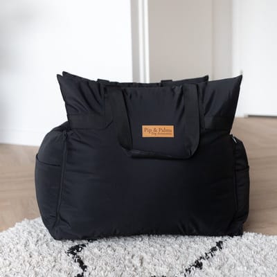 Pip & Palms - Honden Autostoel - Zwart - 65x65cm - Veiligheid in de auto - Tegen wagenziekte - Automand hond - Hoge rand - Voor Kleine tot Middelgrote Honden