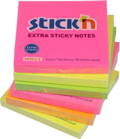 Stick'n sticky notes 6-pack - extra sticky - 76x76mm - 540 memoblaadjes