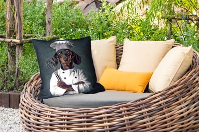 Buitenkussen Weerbestendig - Hond - Garde - Kok - 50x50 cm