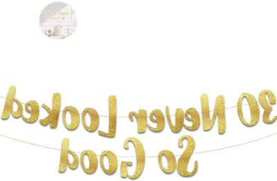 Feestbanner 1,5 m - gouden glitter - 30ste verjaardag - prachtig voor desserttafel - ShopVlot