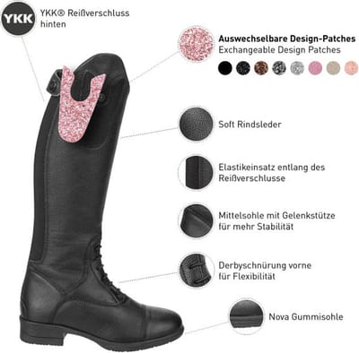 Suedwind Rijlaars Nova fun Leer Black - 36 Normal | Paardrijlaarzen