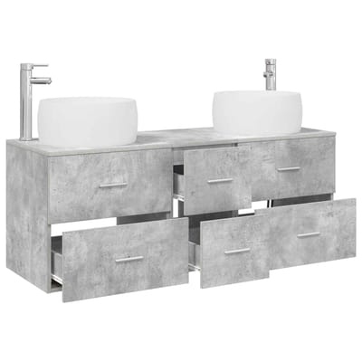 vidaXL - Badkamermeubel - Set - 3 - st - Betongrijs - 49,5 - x - 44,5 - x - 66 - cm