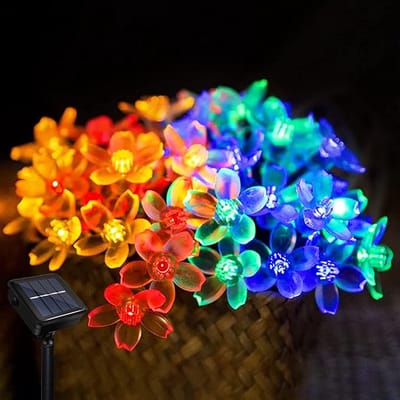 Solar String Light Tuin - Bloesem Zonne - Aangedreven Fee Lichten 23ft 8 Modes 50 LED Waterdichte Bloem String Lichten voor Outdoor Bruiloft Kerstfeest Vakantie Decoraties
