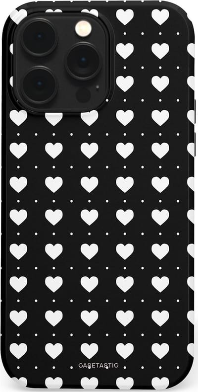 Casetastic Hoesje Geschikt voor Apple iPhone 14 Pro Max Magsafe - Stijlvolle Beschermende Duo-layer Case - Stipjes en Hartjes