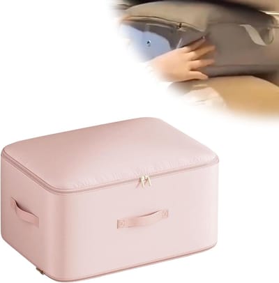 Ruimtebesparende opbergtas voor kleding en dekbedden - Roze - Zelfcomprimerend - Organizer met compressie - Nieuwste model