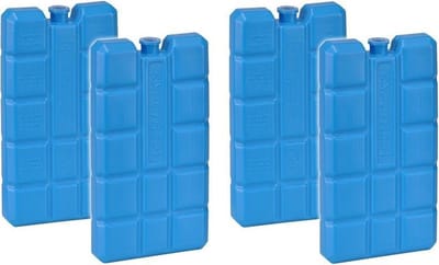 HI Koelblokken - Set van 4x stuks koelelementen - blauw - 8 x 15 x 2 cm - 200 gram - voor koeltas/koelbox