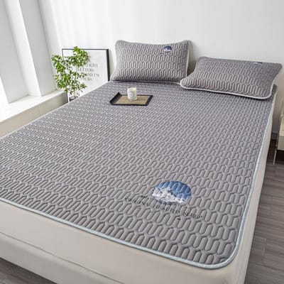 Matrashhoes Drie delig Set Wasbaar Opvouwbaar koel Matrashoes Huishoudtextiel voor Zomer Mat Tatami Dunne kussen 90x200cm 2pcs