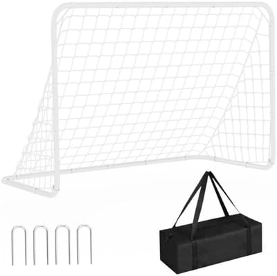 MakkelijkMooi Draagbaar 3-in-1 Goal voor Kinderen - Voetbaldoel - Reboudernet - 182.8 x 91.4 x 122 (BxDxH) - Versterkte Hoeken