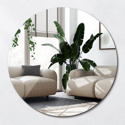 Wallfluent Wandspiegel - Ronde Spiegel - 40 cm x 40 cm - Ophangbare Ronde Spiegel - Spiegel Rond - Design Spiegel - Randloze Ronde Spiegel - Interieur Spiegel - Decoratieve Spiegel - Make-Up Spiegel Rond Zonder Rand