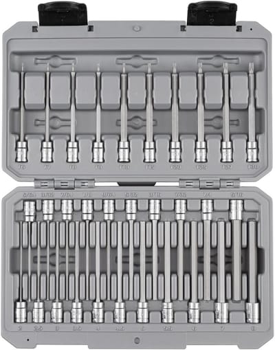 31-delige Lange Inbus & Torx Bit Socket Set 1/4" Aandrijving - Inclusief Opbergkoffer