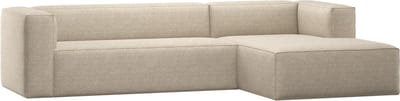 WOOOD Bean Hoekbank Rechts - Polyester - Beige Melange - 73x305x175