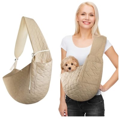 Hondentas - Buikdrager Hond - Draagdoek hond - Draagzak Hond - Verstelbare Draagtas -Voor Kleine Hond en Kat -Kameel
