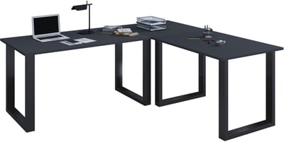 VCM VCM Holz Schreibtisch | Eckschreibtisch schlicht | 160x160 | L Form links oder rechts | Arbeitstisch Platte 80 cm tief | Computertisch Büromöbel - Lona U