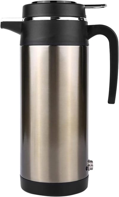 Elektrische Waterkoker - Auto Waterkoker - Reizen met Auto - Vacuüm Isolatie - 1200Ml - Zwart