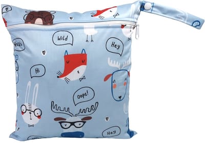 Strandtas met ritssluiting – Waterdichte strandtas – Luiertas – 28x30 cm –Vogel bril K223