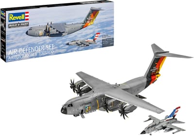 Revell Modelbouwpakket Vliegtuigen - 03789 Air Defender Set - Airbus A400M Atlas + Tornado IDS Plastic - 1:144 - Modelbouw