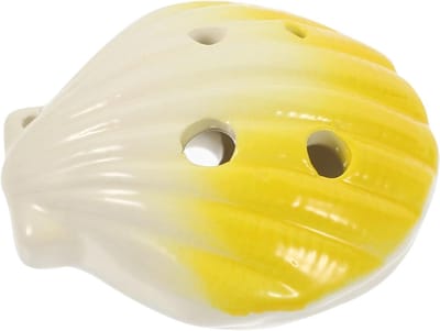 Ocarina Muziekinstrument - 6 Gaten Fluit - Muziek Leren - Keramisch Materiaal - 8x8x4 cm - Geel