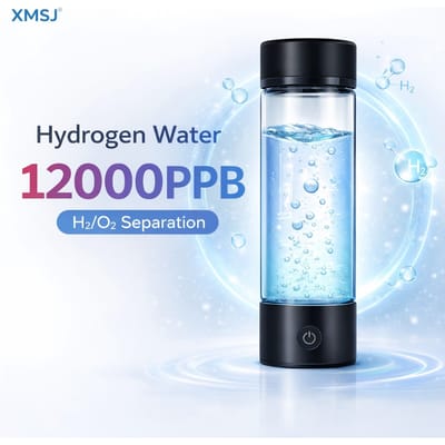 Draagbare waterstofwatergeneratorfles, oplaadbare elektrische alkalische waterionisatorbeker, waterstofrijk drinkgerei voor gezondheidszorg