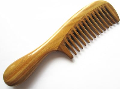Sandelhout Kam - Natuurlijke Kam - Haar Ontwarren - Geen Statisch Haar - 18.8 cm - Groen