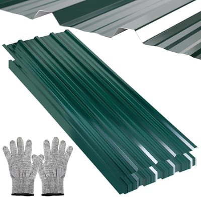 Dakplaten – 24 Stuks 129x46cm - Roestbestendig Groen - met handschoenen