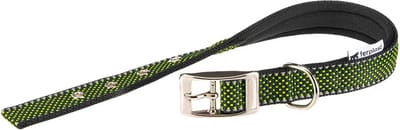 FERPLAST Daytona Deluxe Halsband / Hondenhalsband - Zachte voering - Groen - Reflecterend - XS-S - Breedte: 1,5 cm - Nekomtrek: 27 - 35 cm (GELIEVE ALVORENS BESTELLEN OPMETEN)