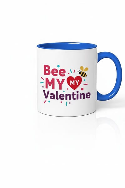 Bee My Valentine Mok | Romantische Valentijnsdag Beker | Cadeau Liefde Bijenmotief