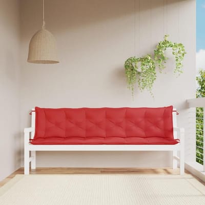 Set van 2 Dikke Tuinkussens Rood 200x50cm - Waterafstotende Oxford Stof Zit- en Rugkussen
