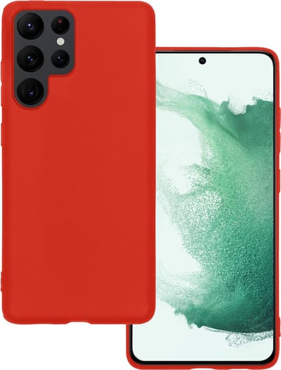 Hoesje Geschikt voor Samsung Galaxy S22 Ultra - Sterk & Shockproof - Hoes Cover - Siliconen Case - Rood