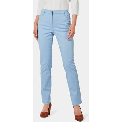 Satijnen katoenen broek LOUISA COMFORT+ - lichtblauw - Gr. 38 van Goldner Fashion