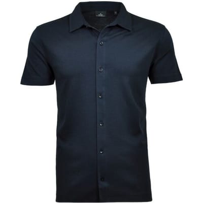 Ragman Overhemd Polohemd Short Sleeve Pima Cotton Donker Blauw / male