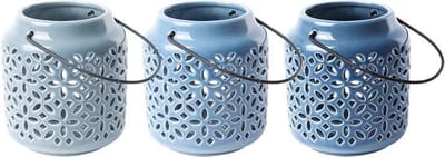 Esschert Design windlicht  blauw L13xB13xH15 cm