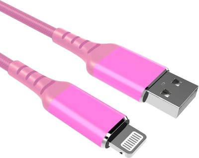 USB A naar Lightning kabel | Laadsnelheid 5V / 3A / 15 watt | USB 2.0 | 480 Mb/s | Male to male | Apple MFI-gecertificeerd | Roze | 2 meter | Allteq