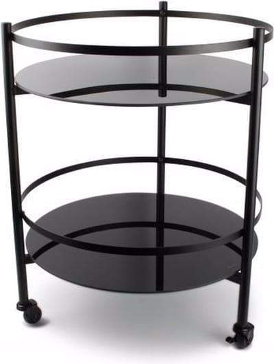 S|P Collection Serveerwagen 48xH61,5cm 2 lagen zwart Bar
