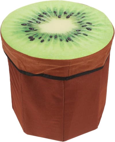 Opbergkruk Fruit - Voetenbankje Ottomaanse - Ruimte Besparen - Inklapbaar Ontwerp - 40x40x40 cm - Groen